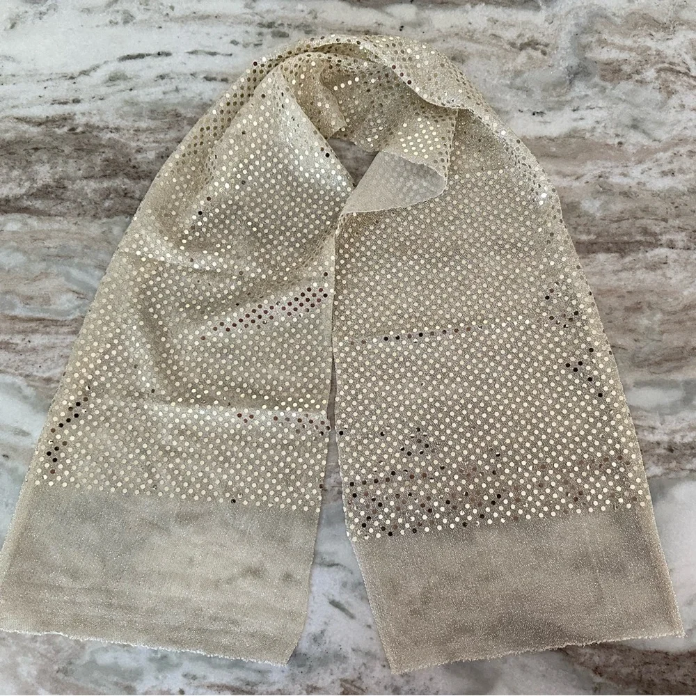 Gold Sequin & Shimmer Sparkle Scarf /Headpiece / Waist Sash - Halloween Costume